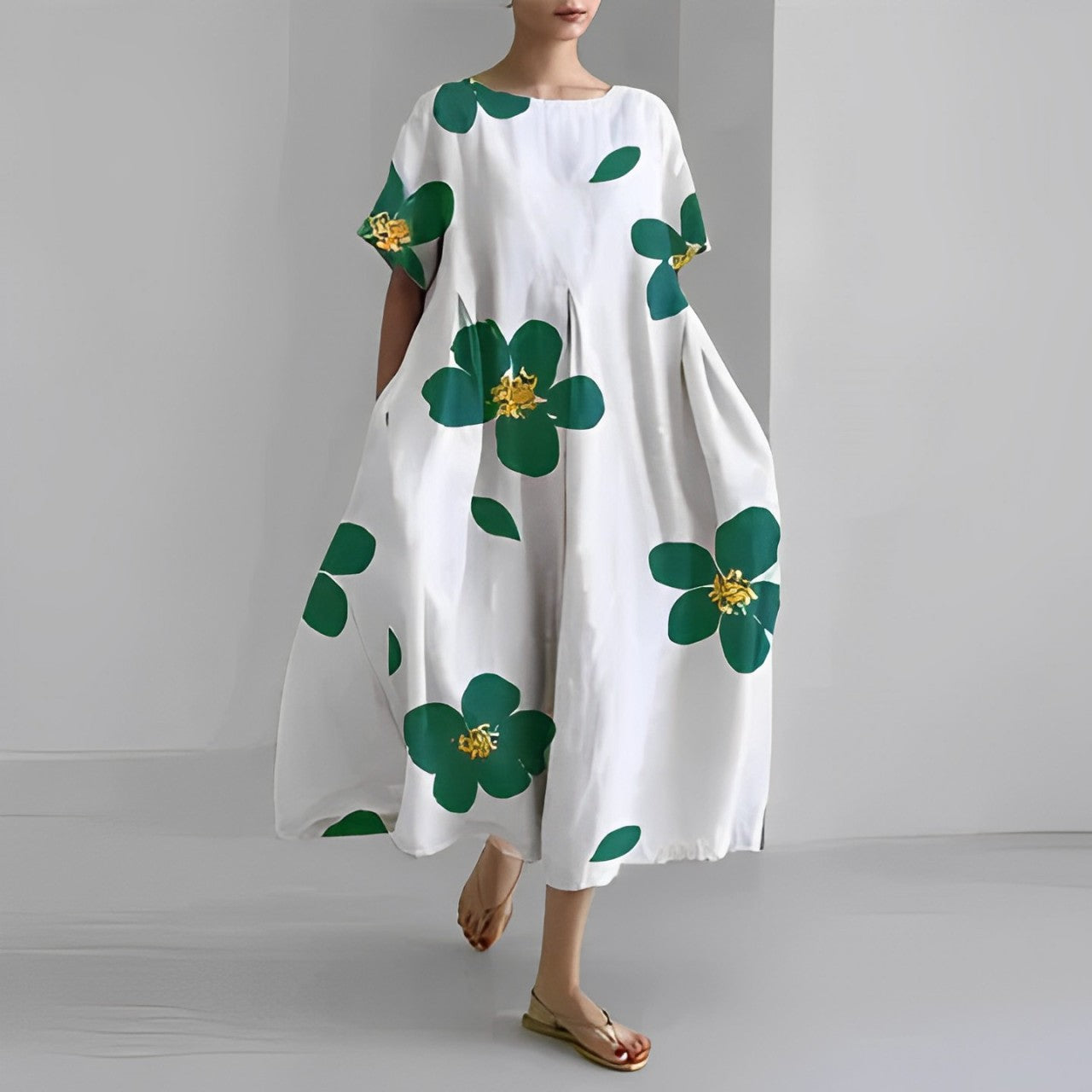 Losse Jurk met Speelse Print-2