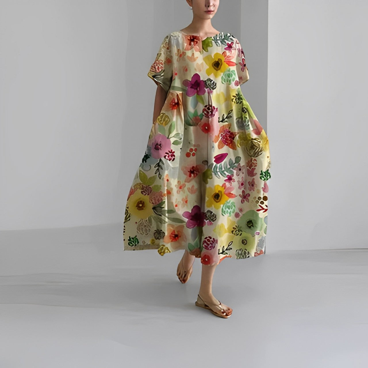 Variant image for Losse Jurk met Speelse Print-45