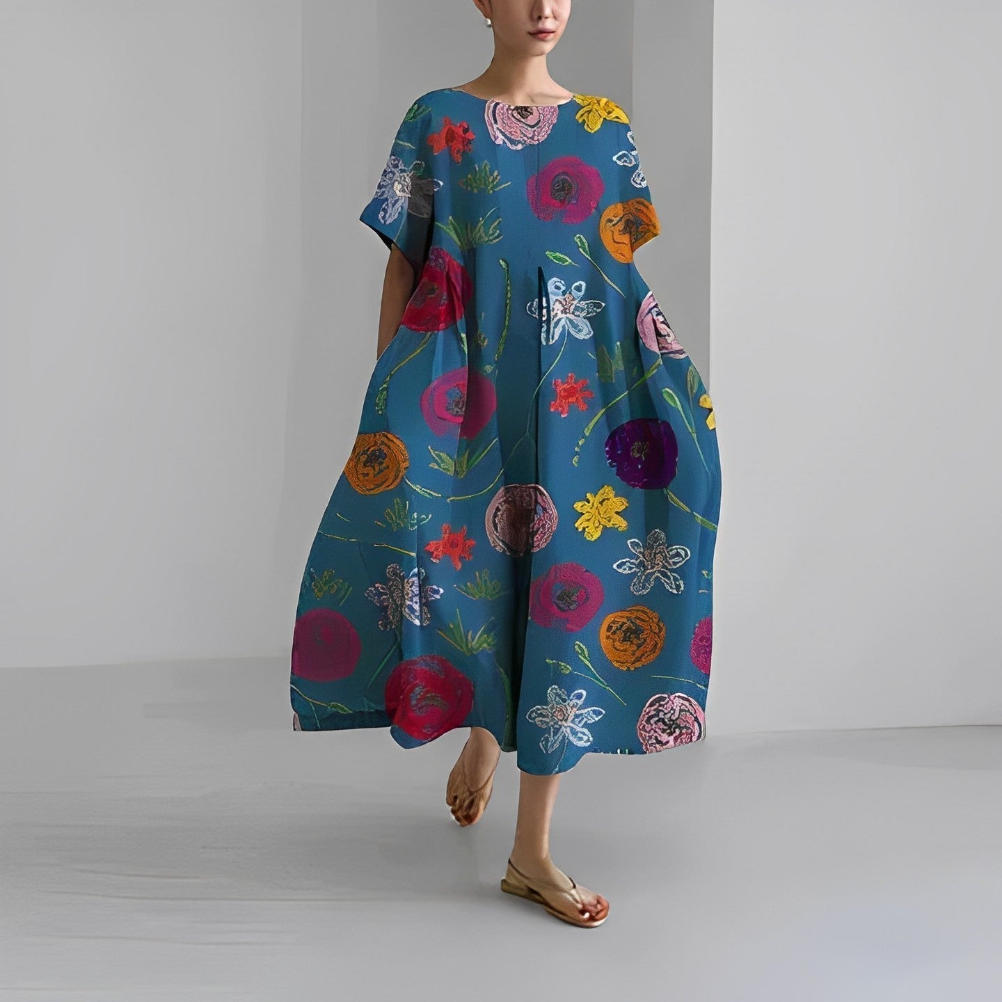 Losse Jurk met Speelse Print-1