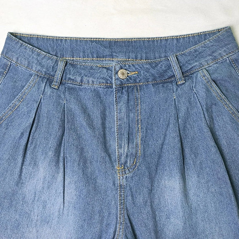 Trendoire-Broeken-Benthe - hoge taille jeans met wijde pijpen