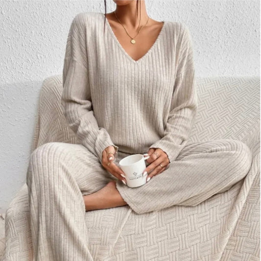 Trendoire-Outfit sets-Azalea - stijlvolle gebreide loungewear set