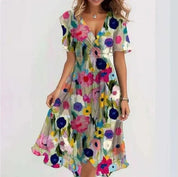 V Hals Jurk Met Elegant Silhouet-6