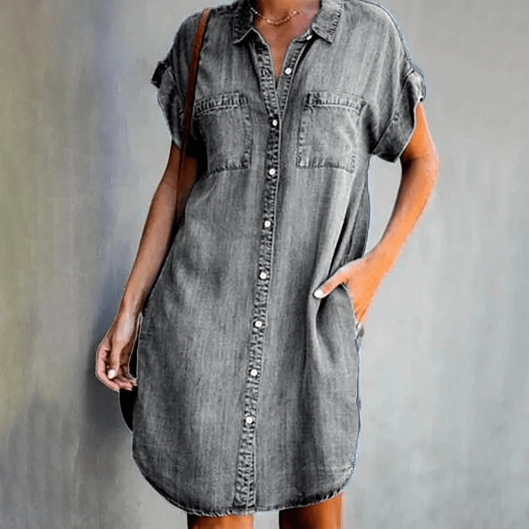 Variant image for Denim Shirtjurk Met Knoopsluiting-17