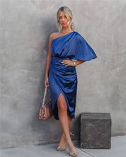 Elegante Feestjurk Met Eén Schouder-3
