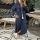 Stoere Denim Maxi Jurk met Lange Mouwen