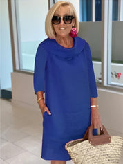 Elegante Lange Dames Jurk met Halslijn-3