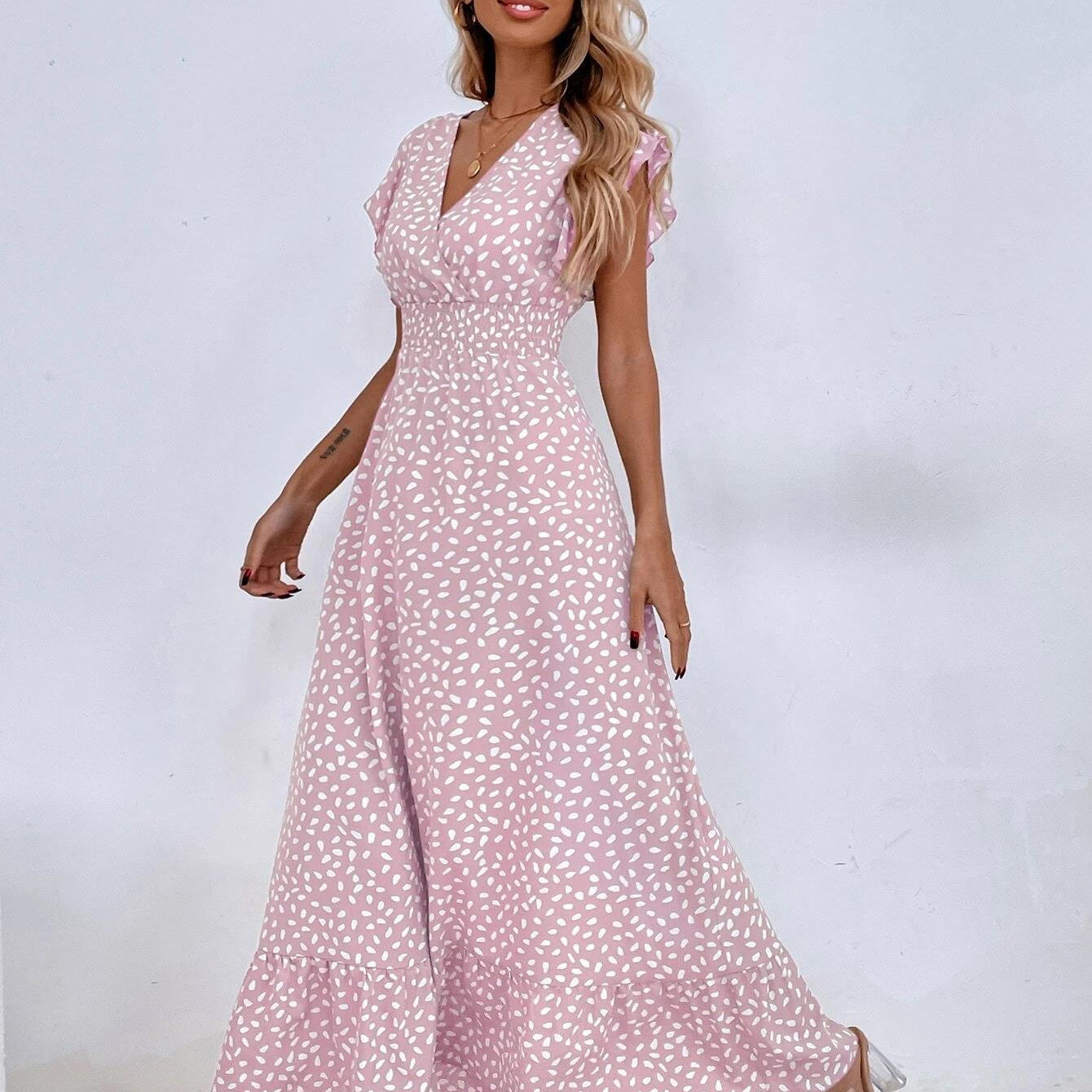 Variant image for Maxi Jurk Zwart Lange Mouwen Zomer-9