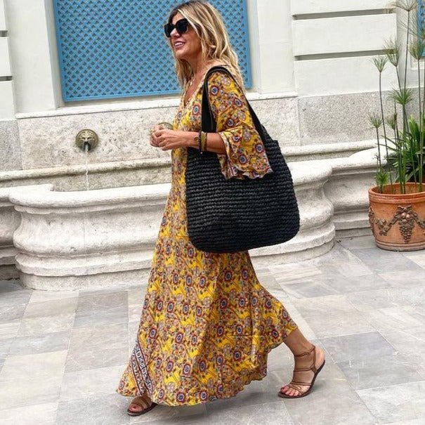 Boho Maxikleed met Vloeiend Silhouet-1