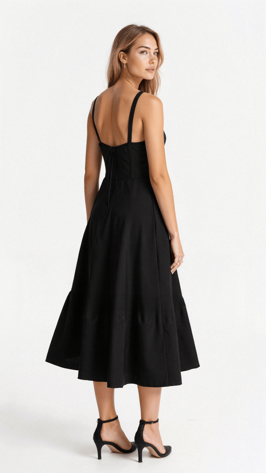 Corset Midikleid met Vloeiende Rok-4