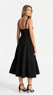 Corset Midikleid met Vloeiende Rok-4