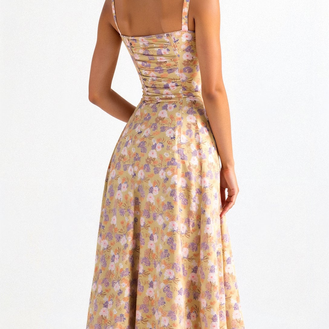 Corset Midikleid met Vloeiende Rok-2