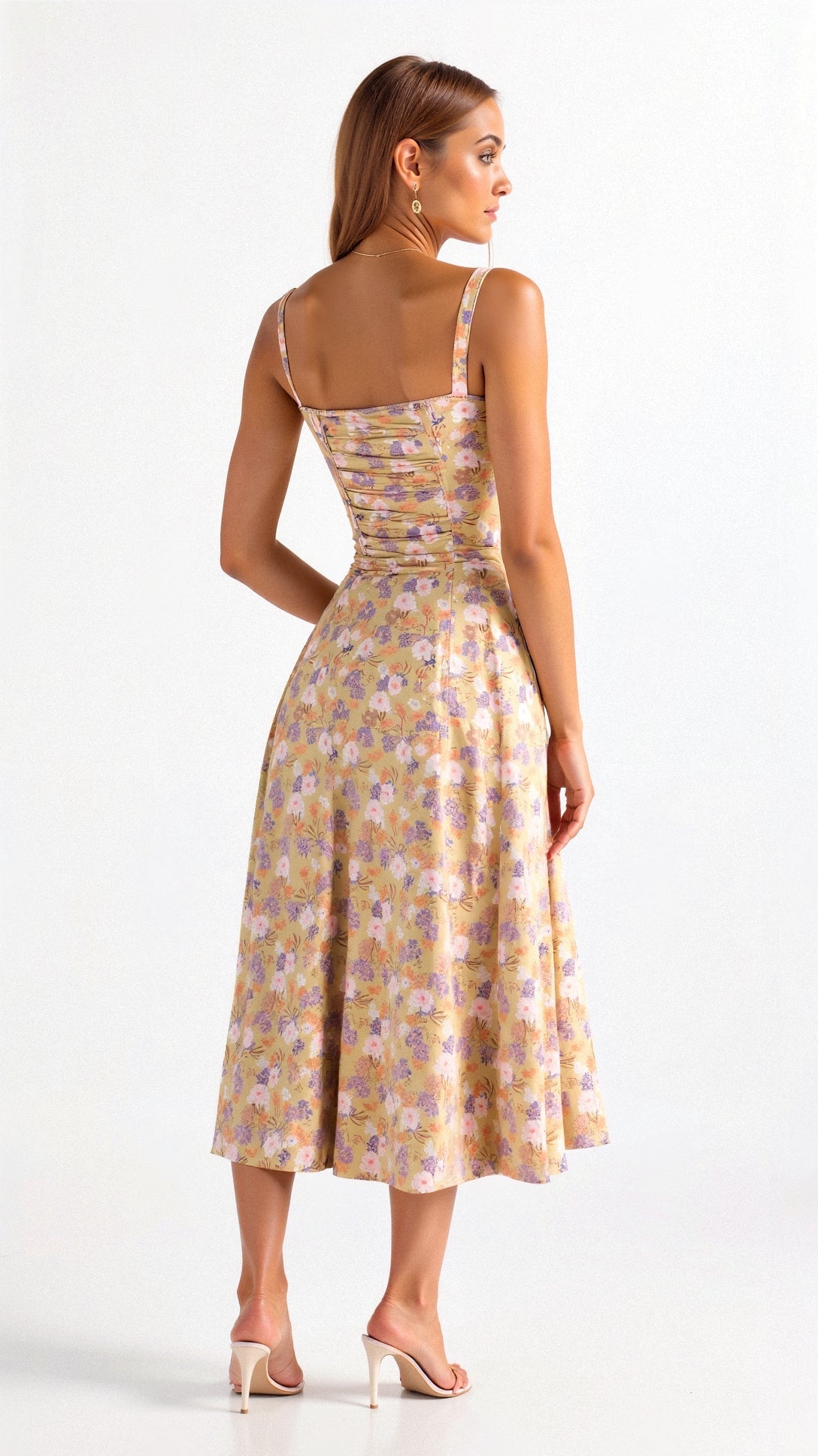 Corset Midikleid met Vloeiende Rok-2