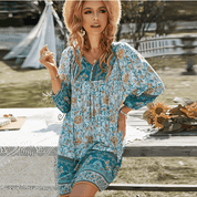 Variant image for Boho Jurk Met Artistieke Print-13