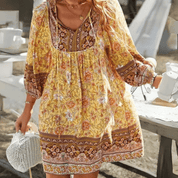 Boho Jurk Met Artistieke Print-3