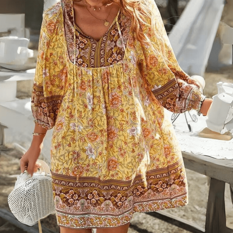 Boho Jurk Met Artistieke Print-3