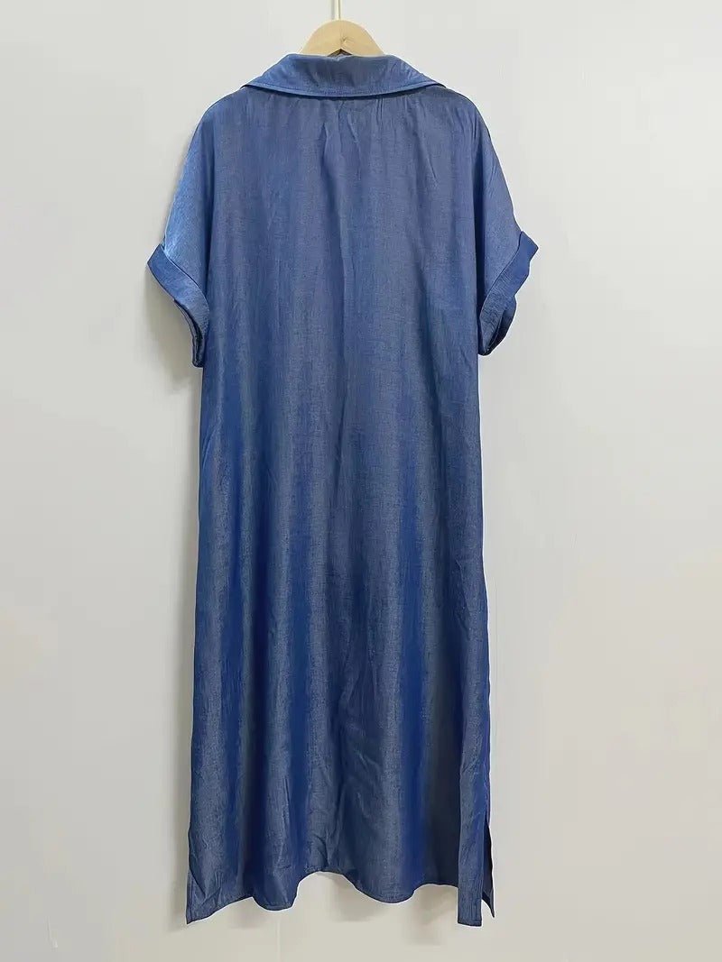 Losse Denimjurk met Ontspannen Pasvorm-4