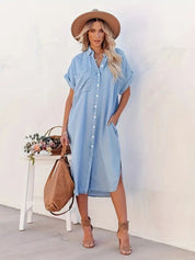 Losse Denimjurk met Ontspannen Pasvorm-5