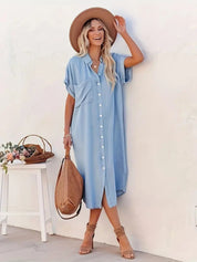 Losse Denimjurk met Ontspannen Pasvorm-1