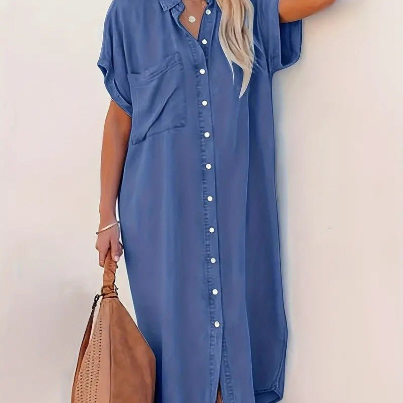 Losse Denimjurk met Ontspannen Pasvorm-2
