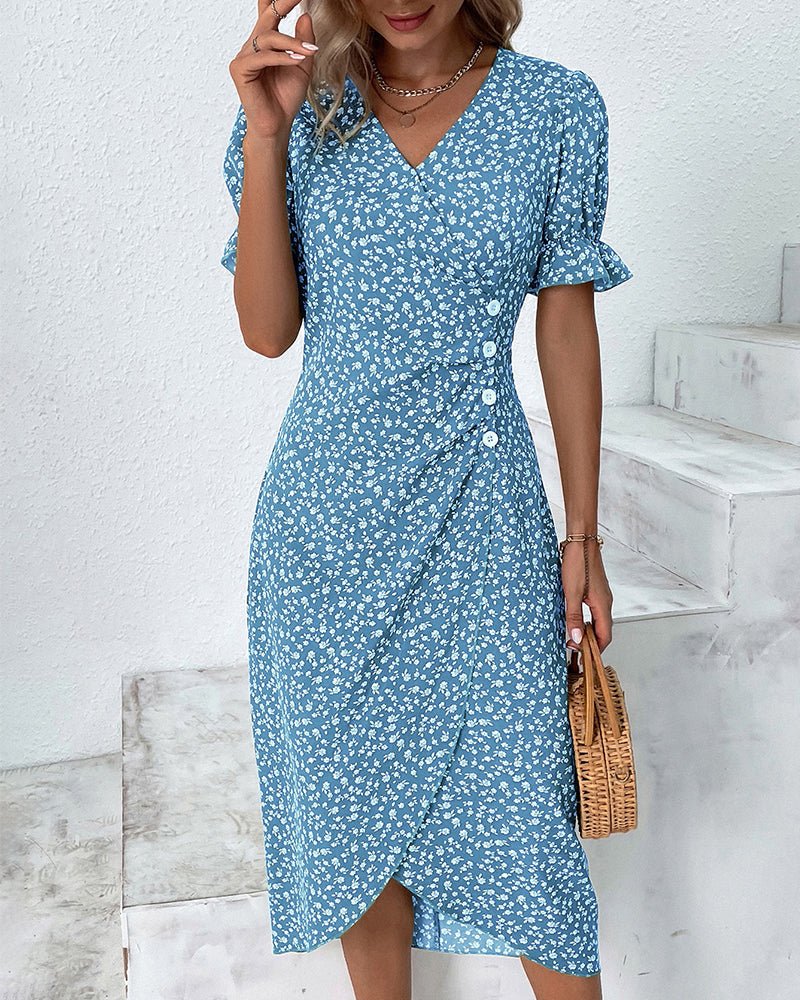 Variant image for Elegante Dames Jurk Met Bloemmotief-7
