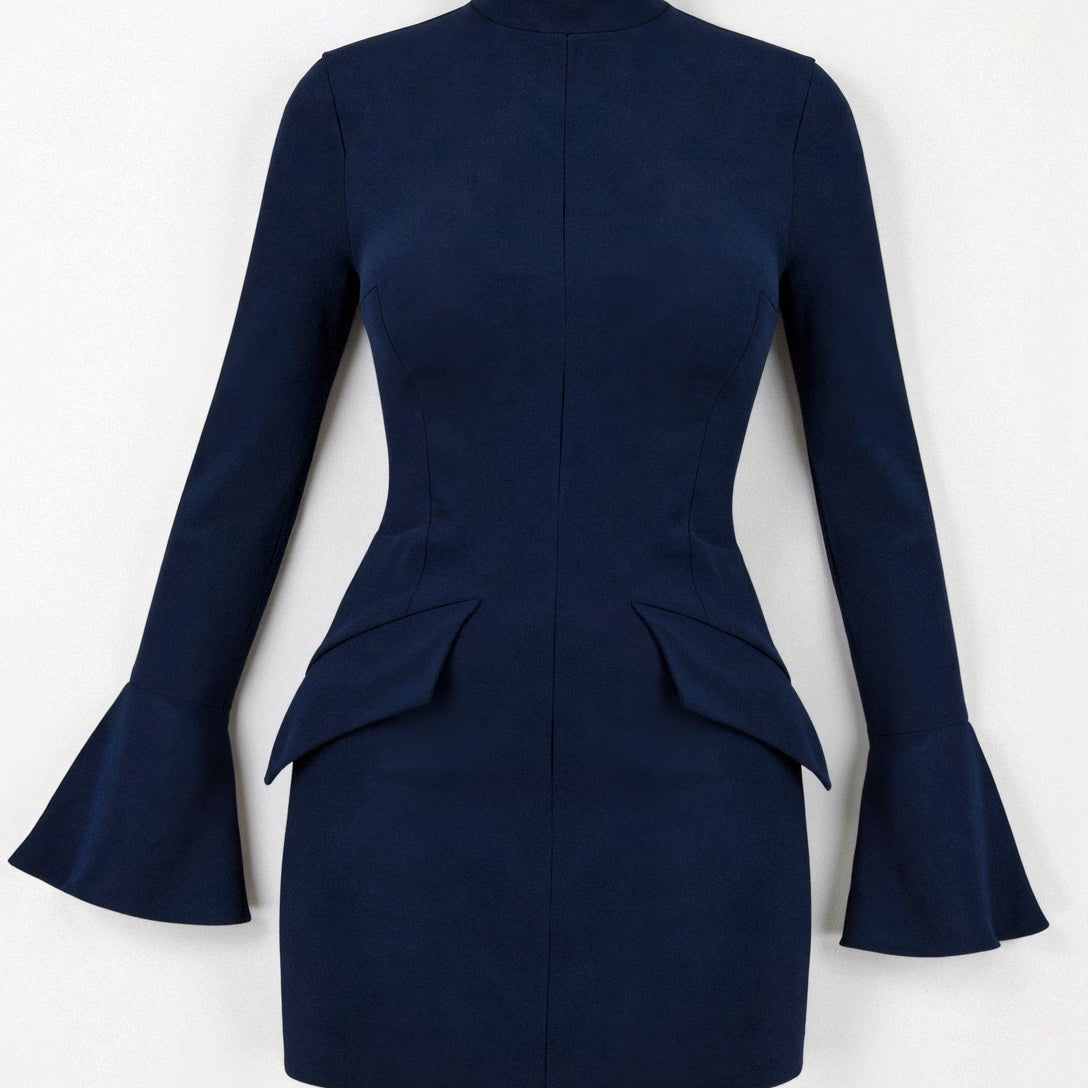 Variant image for Elegante Mini Jurk Zwart Met Lange Mouwen-5