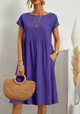 Elegante Midi Jurk voor Zomer in Warme Kleuren