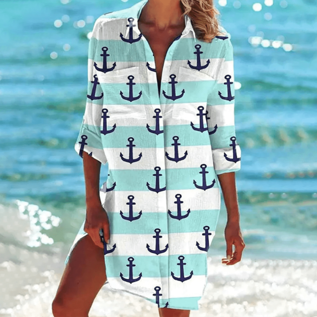 Variant image for Geprinte T Shirt Jurk met Knoopsluiting-41