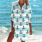 Variant image for Geprinte T Shirt Jurk met Knoopsluiting-41