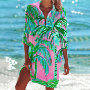 Variant image for Geprinte T Shirt Jurk met Knoopsluiting-57
