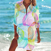 Variant image for Geprinte T Shirt Jurk met Knoopsluiting-25