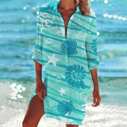 Variant image for Geprinte T Shirt Jurk met Knoopsluiting-17