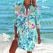Variant image for Geprinte T Shirt Jurk met Knoopsluiting-49