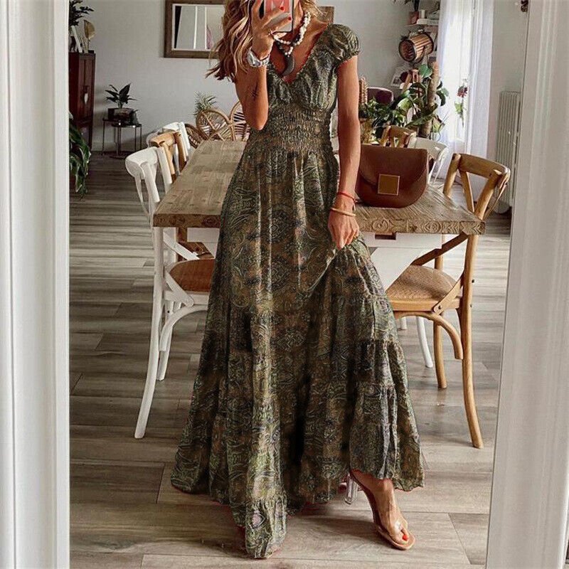 Variant image for Vloeiende Maxi Jurk Zwart Boho-25