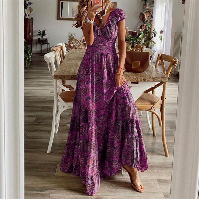 Variant image for Vloeiende Maxi Jurk Zwart Boho-13
