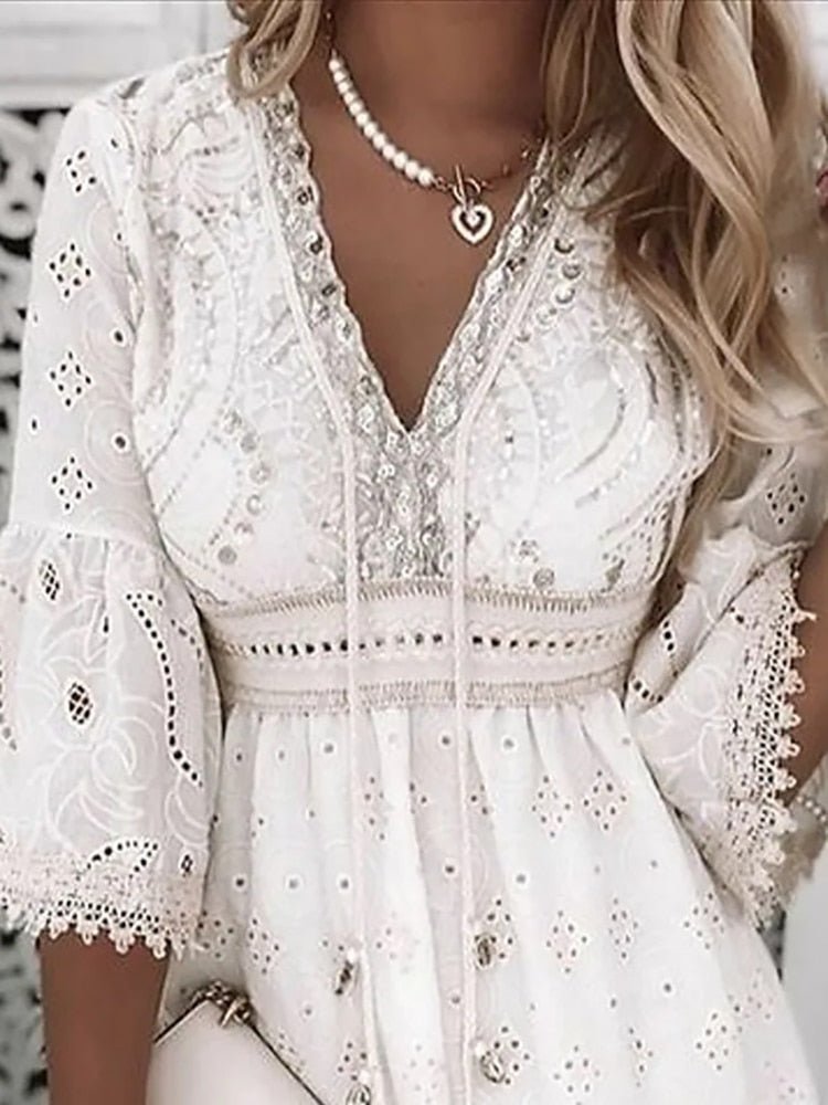 Boho Mini Jurk Met Flatterende Pasvorm-4
