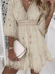 Boho Mini Jurk Met Flatterende Pasvorm-1
