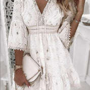 Boho Mini Jurk Met Flatterende Pasvorm-3