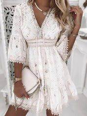 Boho Mini Jurk Met Flatterende Pasvorm-2