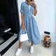 Tijdloze Midi Jurk Denim met Sierlijke Pasvorm