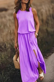Elegante Maxikleed met Laterale Spleet-4