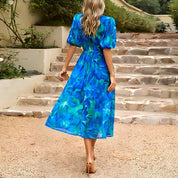Bloemenprint Midikleed met Luchtig Silhouet-5
