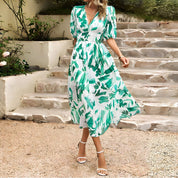 Bloemenprint Midikleed met Luchtig Silhouet-6