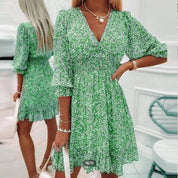 Variant image for Bloemen Mini Jurk met Flatterende Pasvorm-7