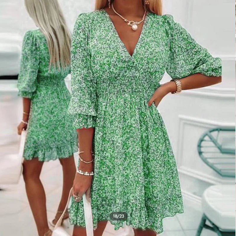 Variant image for Bloemen Mini Jurk met Flatterende Pasvorm-7