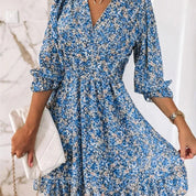 Variant image for Bloemen Mini Jurk met Flatterende Pasvorm-13