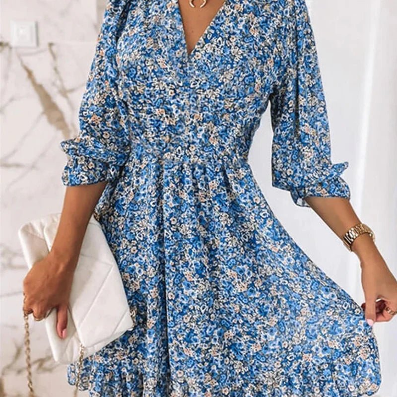 Variant image for Bloemen Mini Jurk met Flatterende Pasvorm-13