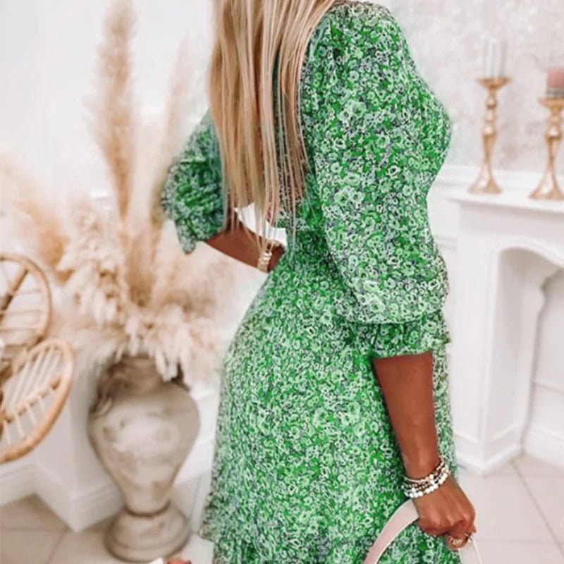 Bloemen Mini Jurk met Flatterende Pasvorm-5