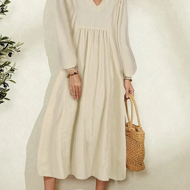 Lichte Midi Jurk met Elegante Pasvorm-1